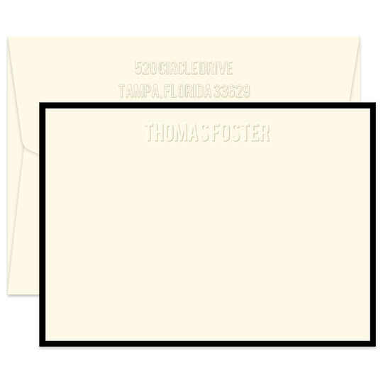 Triple Thick Montreal Border Flat Note Cards - Embossed